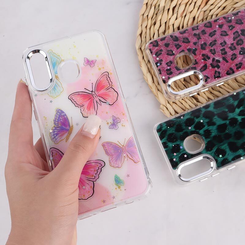 قاب رزینی سامسونگ Galaxy A20 / A30 طرح دار دور محافظ متال