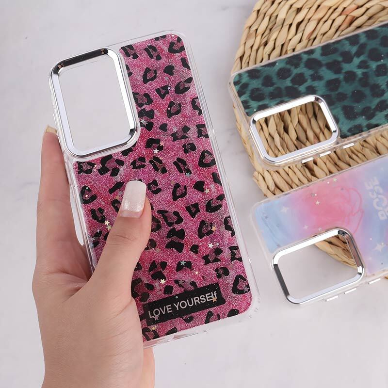 قاب رزینی سامسونگ Galaxy A56 طرح دار دور محافظ متال
