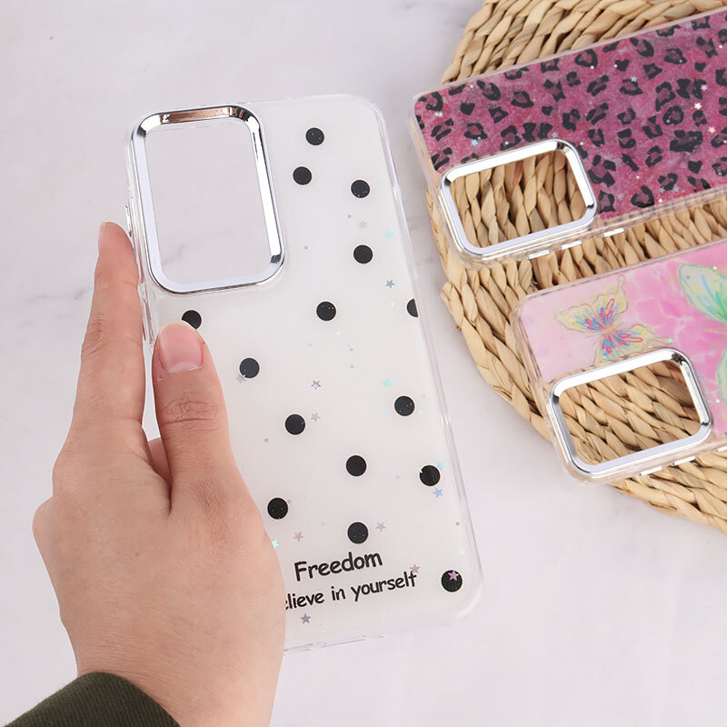 قاب رزینی سامسونگ Galaxy A36 طرح دار دور محافظ متال