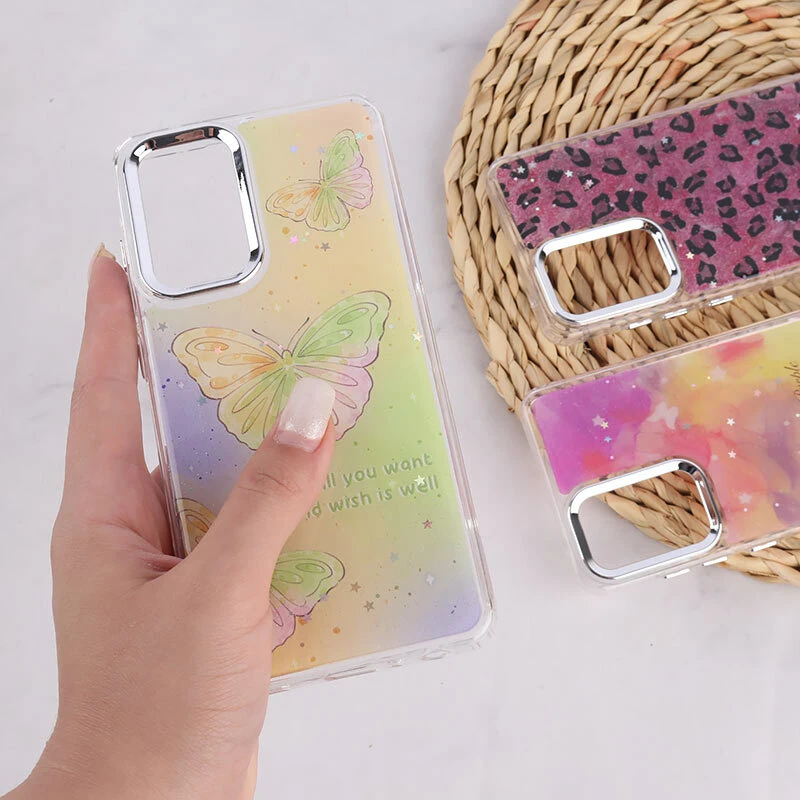 قاب رزینی سامسونگ Galaxy A52 / A52s طرح دار دور محافظ متال