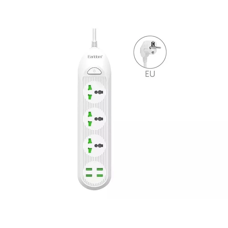 چند راهی 3 خانه ارلدام ES-SC03 با کابل 2 متری + شارژر USB