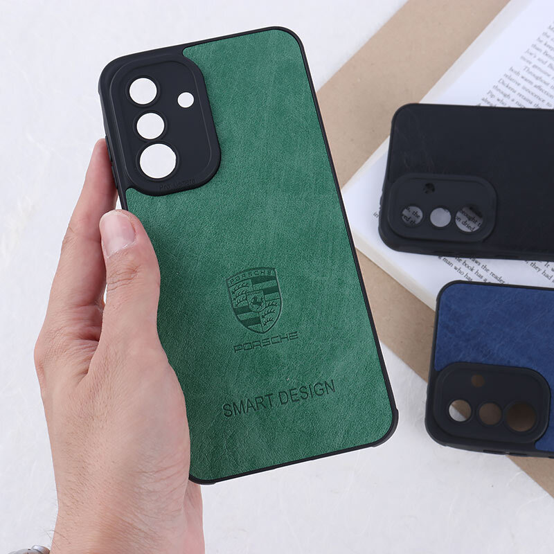 قاب چرمی Smart Design سامسونگ Galaxy A36 طرح Porsche محافظ لنزدار