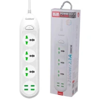 چند راهی 3 خانه ارت دار ارلدام ES-SC03 با کابل 2 متری + شارژر USB