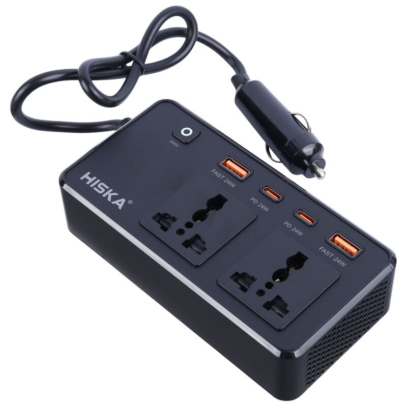 شارژر فندکی و چند راهی هیسکا Hiska CH-5519 PD3.0 QC3.0 3A 200W