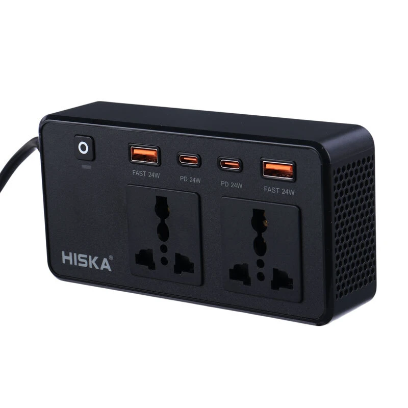 شارژر فندکی و چند راهی هیسکا Hiska CH-5519 PD3.0 QC3.0 3A 200W