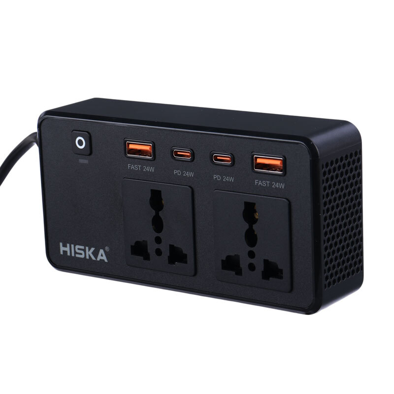 شارژر فندکی و چند راهی هیسکا Hiska CH-5519 PD3.0 QC3.0 3A 200W