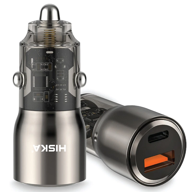شارژر فندکی فست شارژ Hiska HCC-329 3A QC3.0 PD 65W