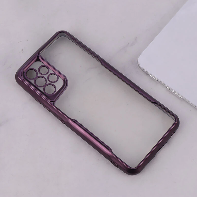 قاب ژله ای شفاف سامسونگ Galaxy A32 4G طرح تیتانیوم محافظ لنزدار