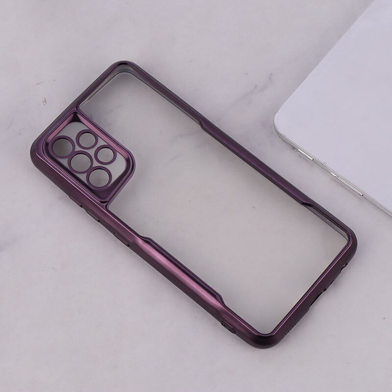 قاب ژله ای شفاف سامسونگ Galaxy A32 4G طرح تیتانیوم محافظ لنزدار