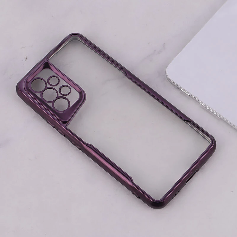 قاب ژله ای شفاف سامسونگ Galaxy A53 5G طرح تیتانیوم محافظ لنزدار