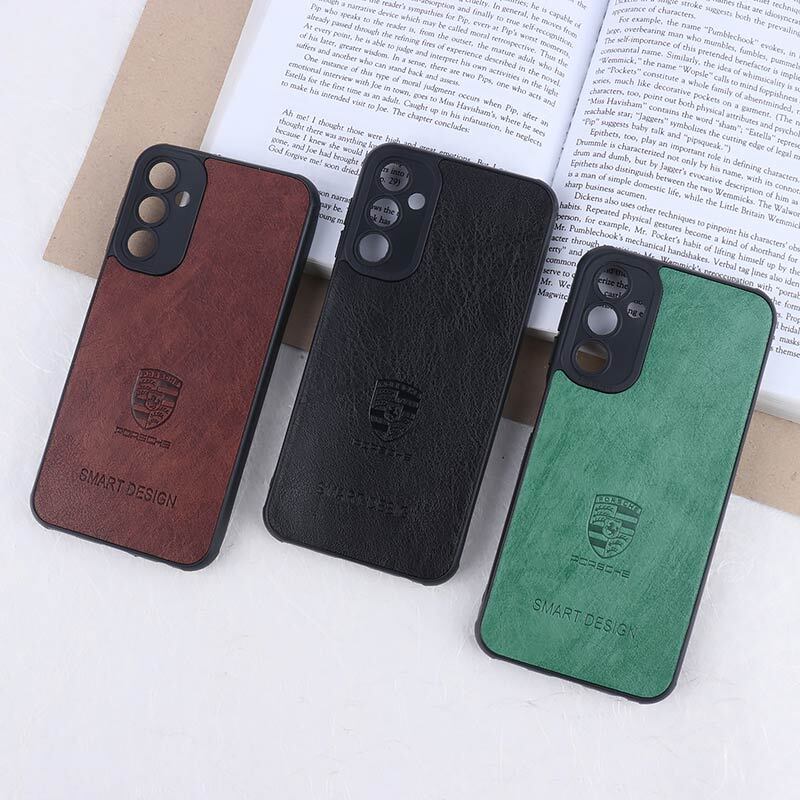 قاب چرمی Smart Design سامسونگ Galaxy A24 4G طرح Porsche محافظ لنزدار
