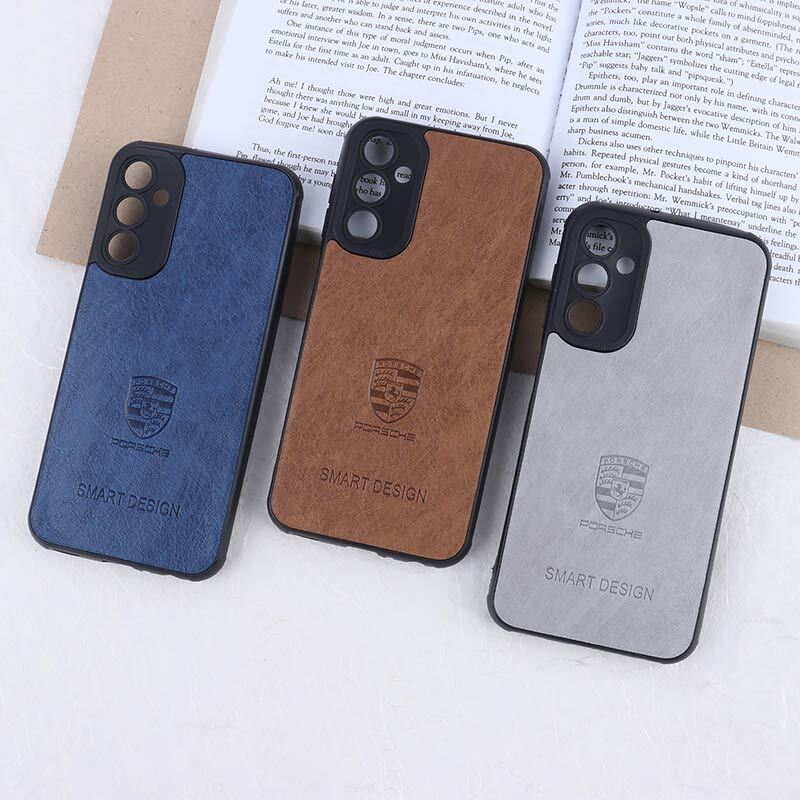 قاب چرمی Smart Design سامسونگ Galaxy A24 4G طرح Porsche محافظ لنزدار