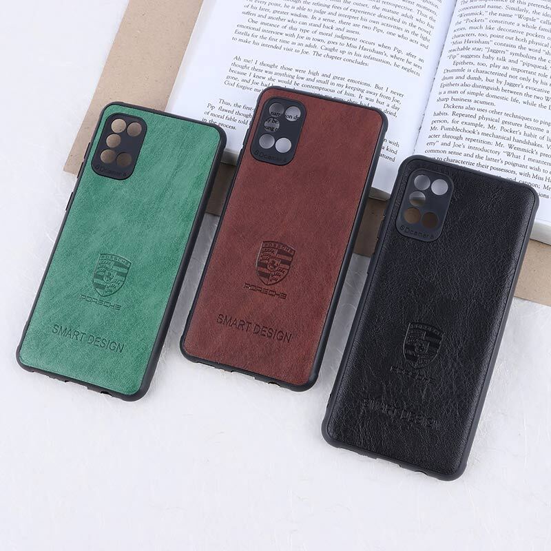 قاب چرمی Smart Design سامسونگ Galaxy A31 طرح Porsche محافظ لنزدار