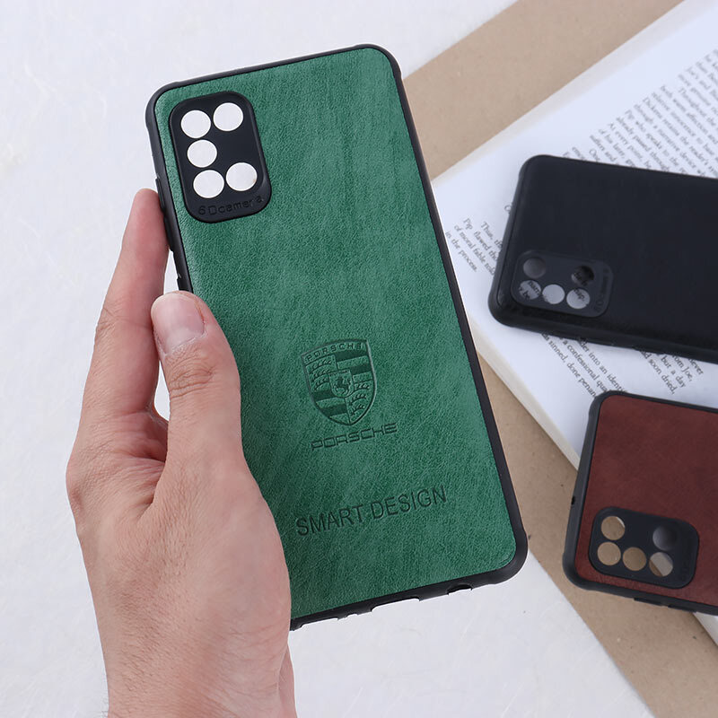 قاب چرمی Smart Design سامسونگ Galaxy A31 طرح Porsche محافظ لنزدار