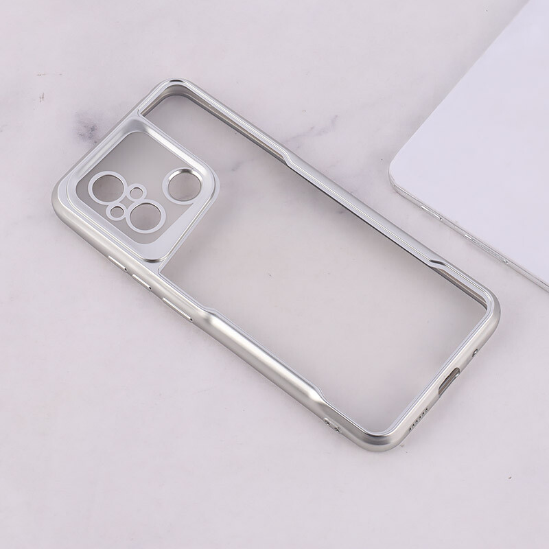 قاب ژله ای شفاف شیائومی Redmi 12C طرح تیتانیوم محافظ لنزدار