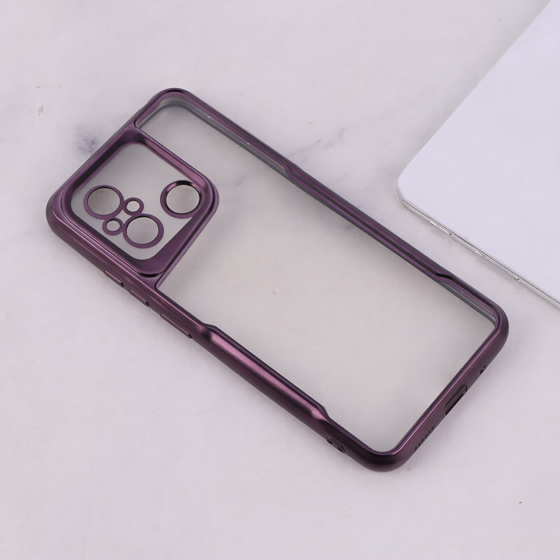 قاب ژله ای شفاف شیائومی Redmi 12C طرح تیتانیوم محافظ لنزدار