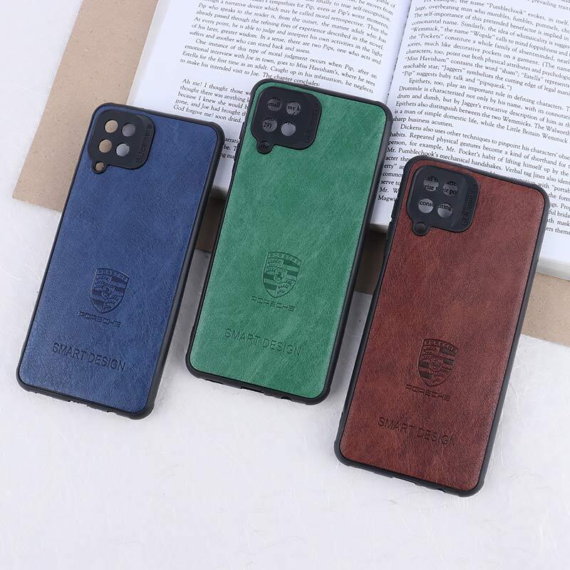 قاب چرمی Smart Design سامسونگ Galaxy A12 / M12 طرح Porsche محافظ لنزدار