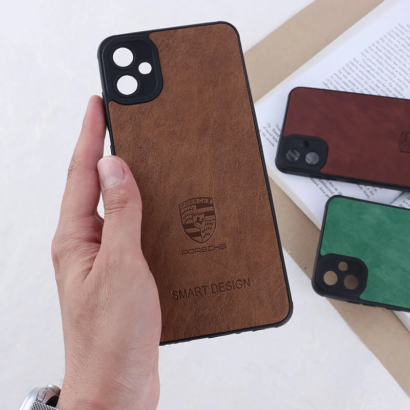 قاب چرمی Smart Design سامسونگ Galaxy A05 طرح Porsche محافظ لنزدار