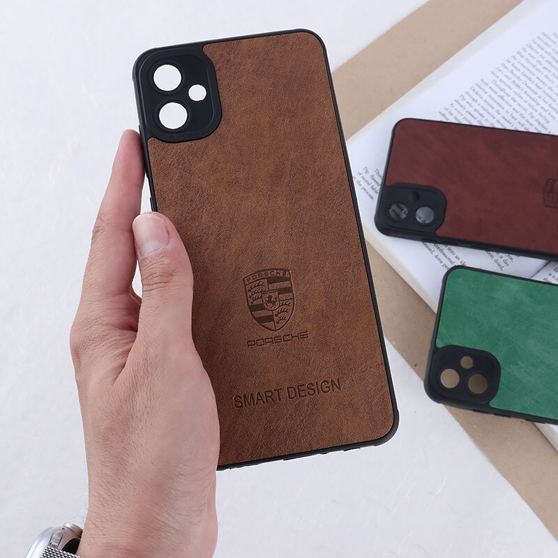 قاب چرمی Smart Design سامسونگ Galaxy A05 طرح Porsche محافظ لنزدار