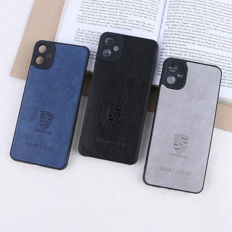 قاب چرمی Smart Design سامسونگ Galaxy A05 طرح Porsche محافظ لنزدار