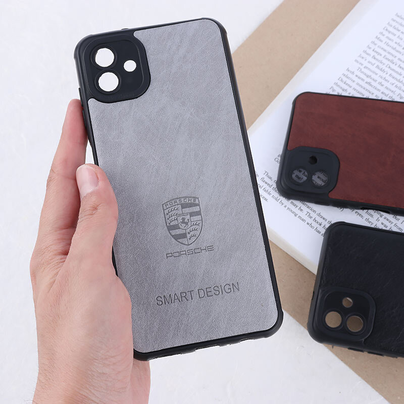 قاب چرمی Smart Design سامسونگ Galaxy A04 طرح Porsche محافظ لنزدار