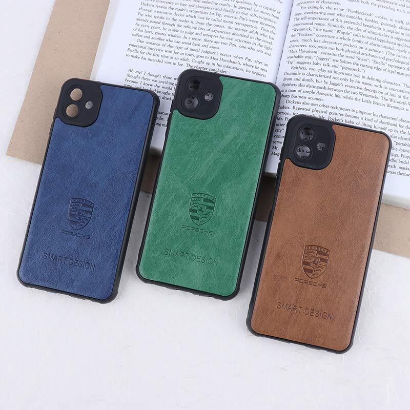 قاب چرمی Smart Design سامسونگ Galaxy A04 طرح Porsche محافظ لنزدار