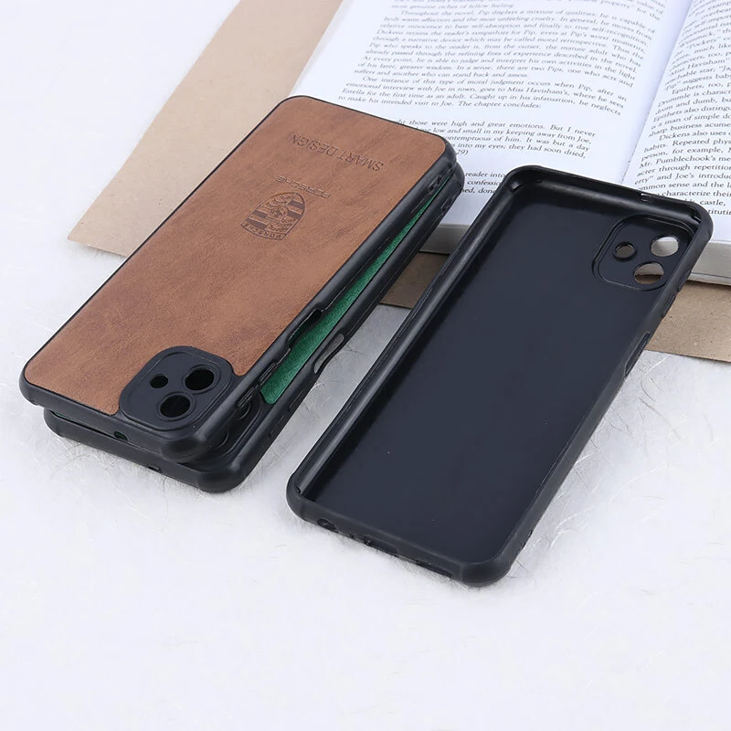 قاب چرمی Smart Design سامسونگ Galaxy A04 طرح Porsche محافظ لنزدار