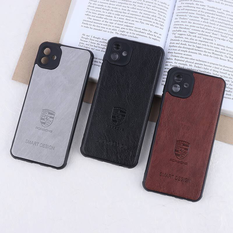 قاب چرمی Smart Design سامسونگ Galaxy A04 طرح Porsche محافظ لنزدار