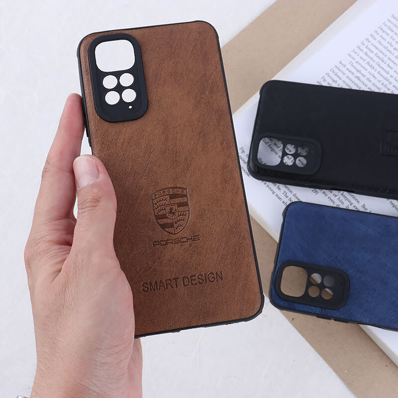 قاب چرمی Smart Design شیائومی Redmi Note 11 / 11S 4G طرح Porsche محافظ لنزدار