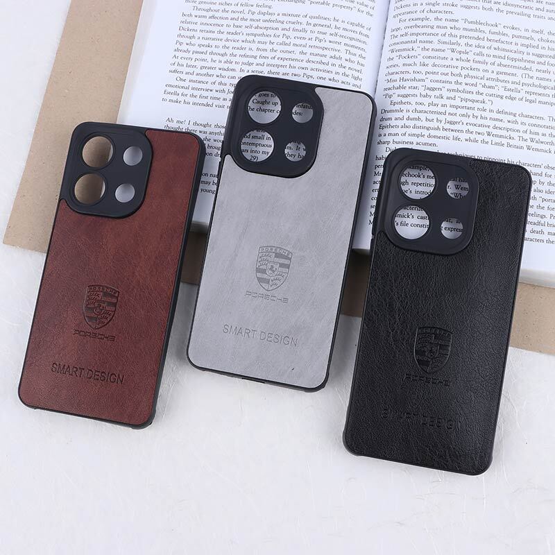 قاب چرمی Smart Design شیائومی Redmi Note 13 4G طرح Porsche محافظ لنزدار