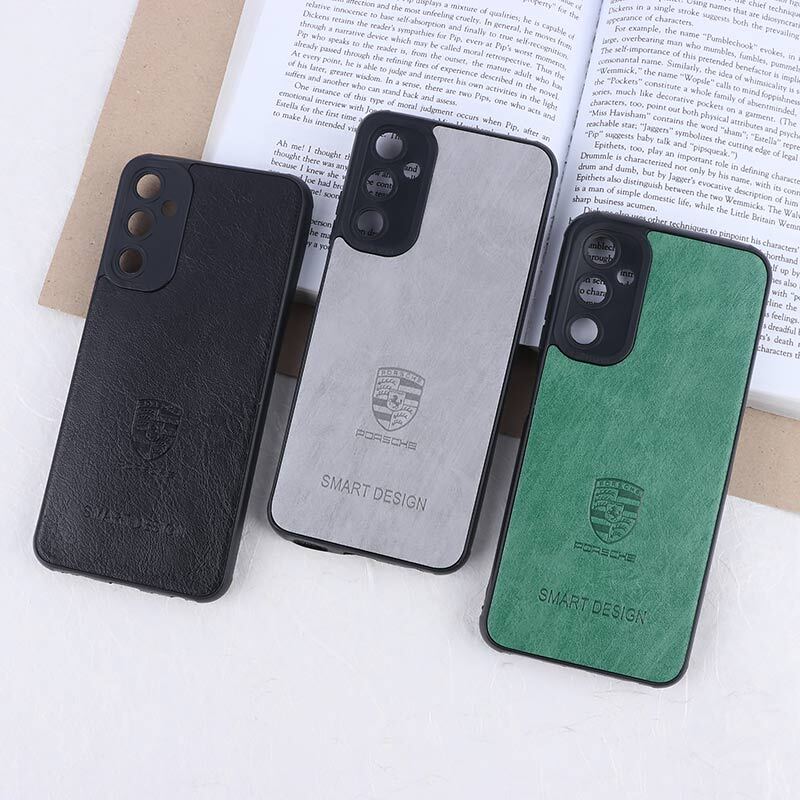 قاب چرمی Smart Design سامسونگ Galaxy A05s طرح Porsche محافظ لنزدار