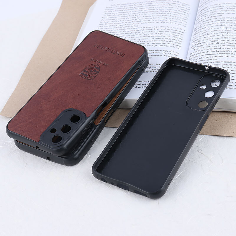 قاب چرمی Smart Design سامسونگ Galaxy A05s طرح Porsche محافظ لنزدار