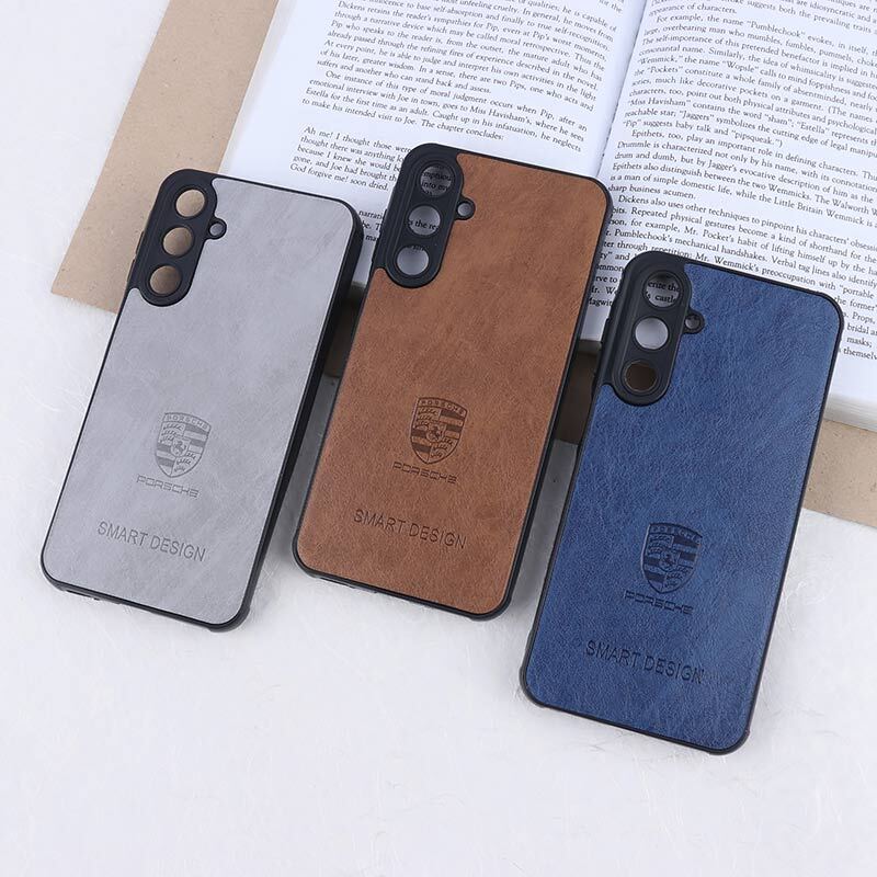 قاب چرمی Smart Design سامسونگ Galaxy A16 4G / A16 5G طرح Porsche محافظ لنزدار