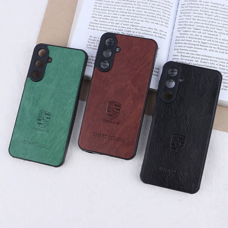 قاب چرمی Smart Design سامسونگ Galaxy A16 4G / A16 5G طرح Porsche محافظ لنزدار
