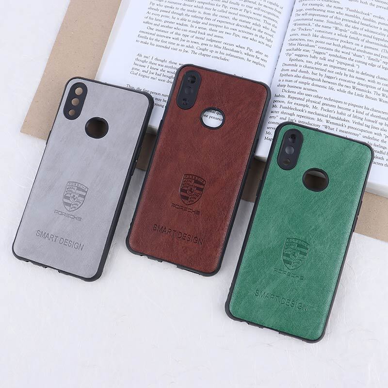 قاب چرمی Smart Design سامسونگ Galaxy A10s طرح Porsche محافظ لنزدار