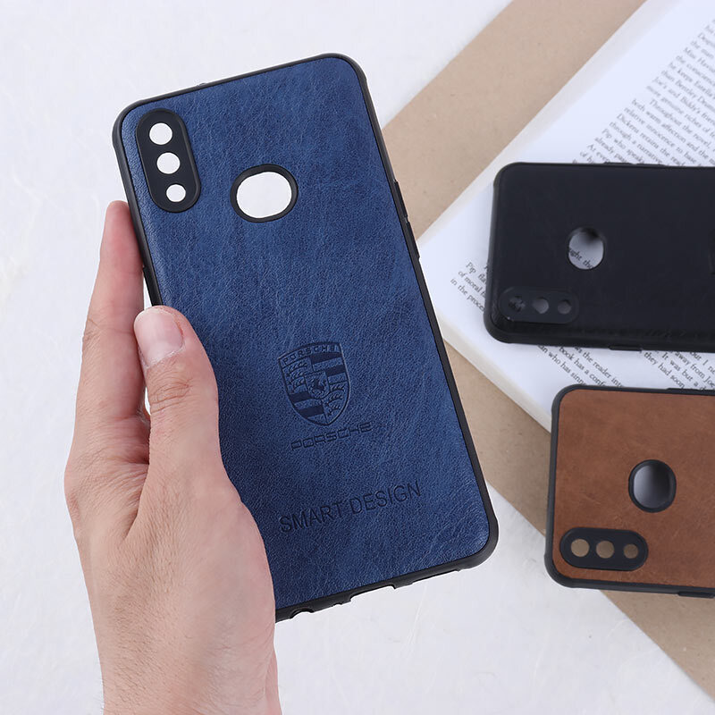 قاب چرمی Smart Design سامسونگ Galaxy A10s طرح Porsche محافظ لنزدار
