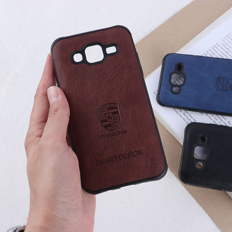 قاب چرمی Smart Design سامسونگ Galaxy J5 2015 طرح Porsche محافظ لنزدار