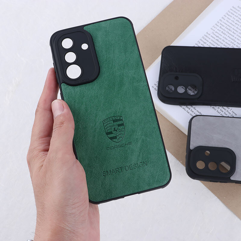 قاب چرمی Smart Design سامسونگ Galaxy A56 طرح Porsche محافظ لنزدار