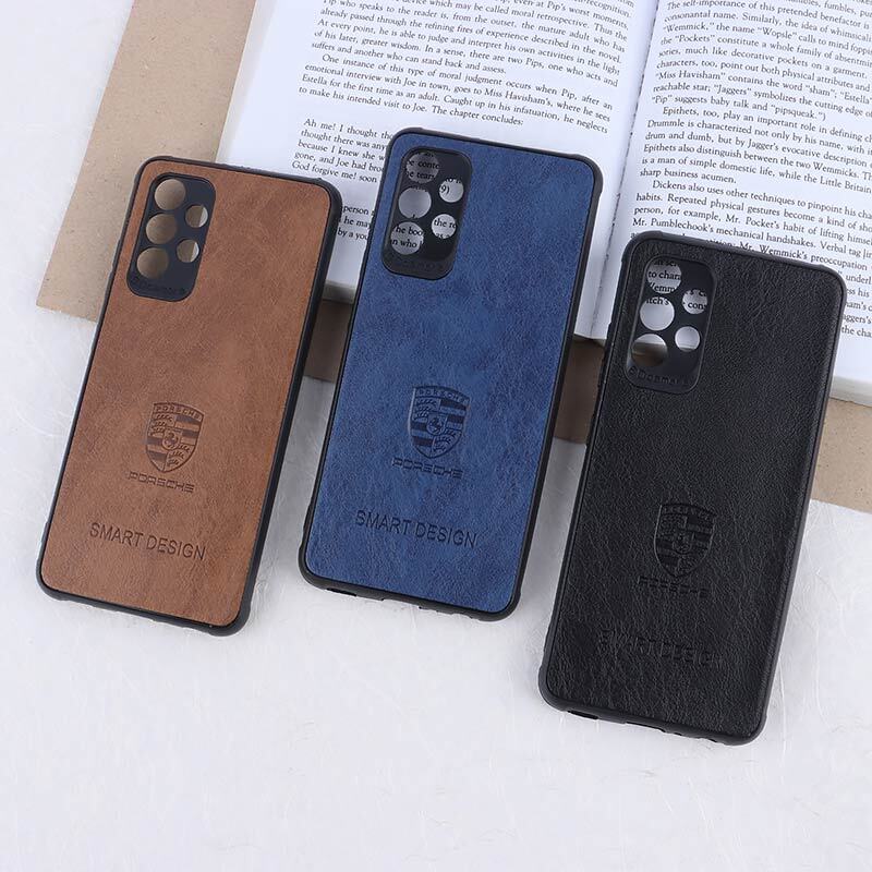 قاب چرمی Smart Design سامسونگ Galaxy A32 4G طرح Porsche محافظ لنزدار