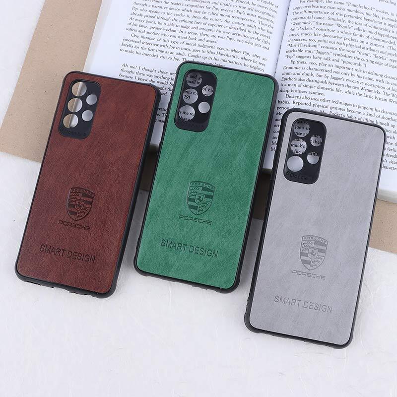 قاب چرمی Smart Design سامسونگ Galaxy A32 4G طرح Porsche محافظ لنزدار