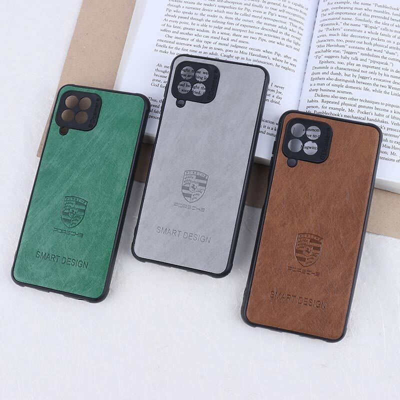 قاب چرمی Smart Design سامسونگ Galaxy A22 4G / M22 / M32 4G طرح Porsche محافظ لنزدار
