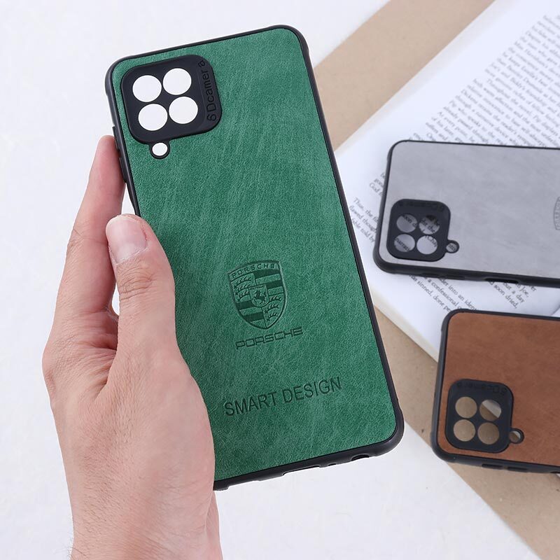 قاب چرمی Smart Design سامسونگ Galaxy A22 4G / M22 / M32 4G طرح Porsche محافظ لنزدار