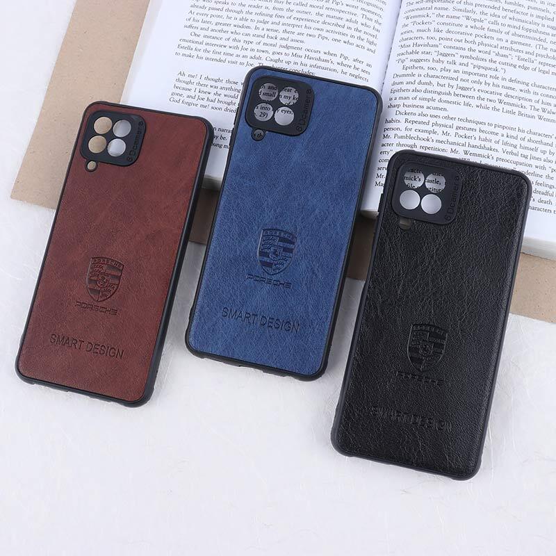 قاب چرمی Smart Design سامسونگ Galaxy A22 4G / M22 / M32 4G طرح Porsche محافظ لنزدار