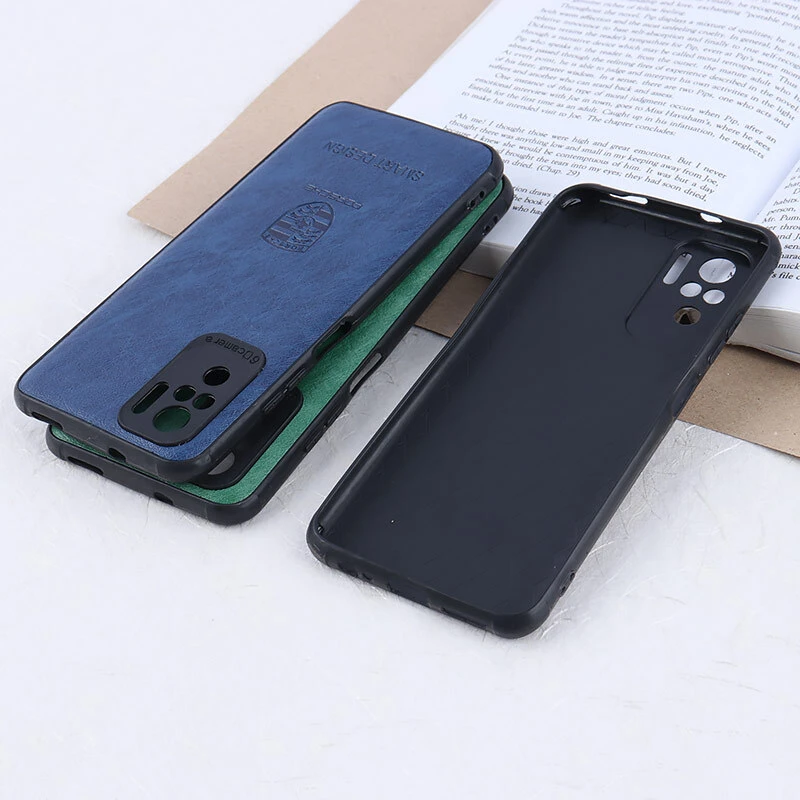 قاب چرمی Smart Design شیائومی Redmi Note 10 4G / 10s طرح Porsche محافظ لنزدار