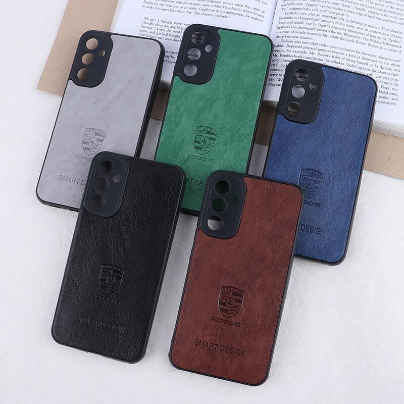 قاب چرمی Smart Design سامسونگ Galaxy A34 طرح Porsche محافظ لنزدار