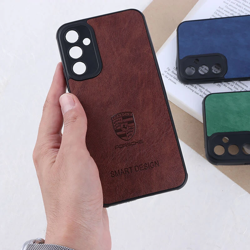 قاب چرمی Smart Design سامسونگ Galaxy A34 طرح Porsche محافظ لنزدار