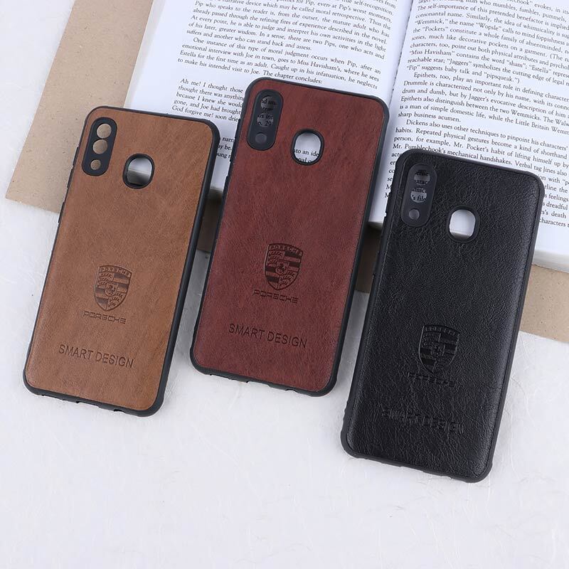 قاب چرمی Smart Design سامسونگ Galaxy A20 / A30 طرح Porsche محافظ لنزدار