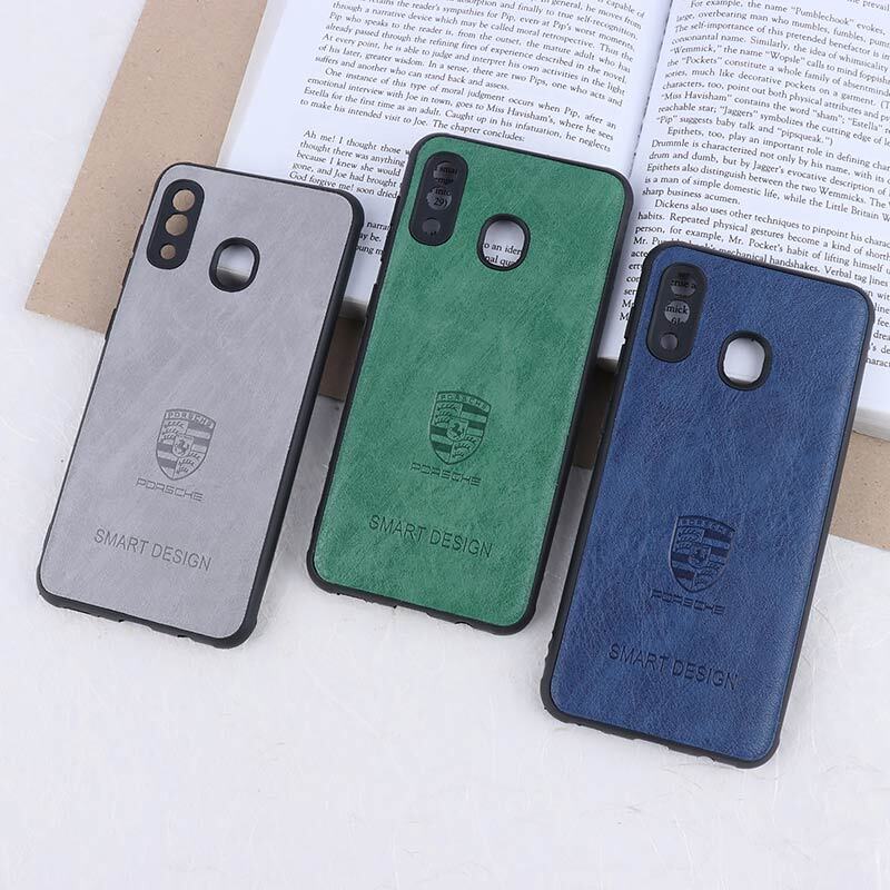 قاب چرمی Smart Design سامسونگ Galaxy A20 / A30 طرح Porsche محافظ لنزدار
