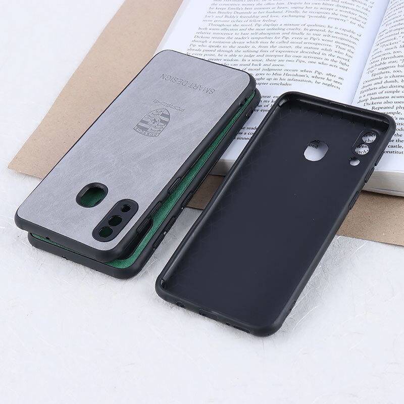 قاب چرمی Smart Design سامسونگ Galaxy A20 / A30 طرح Porsche محافظ لنزدار
