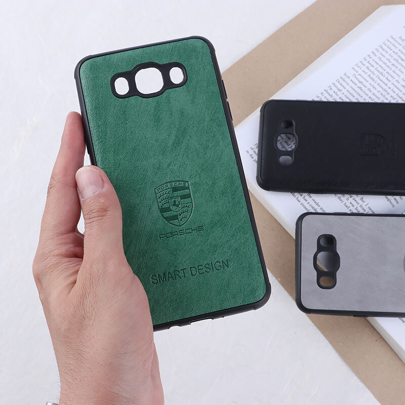 قاب چرمی Smart Design سامسونگ Galaxy J7 2016 طرح Porsche محافظ لنزدار